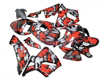 Mejores Carenados Moto Honda CBR600RR 2005-2006 - Negro Rojo Gris Camouflage