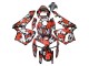 Mejores Carenados Moto Honda CBR600RR 2005-2006 - Negro Rojo Gris Camouflage