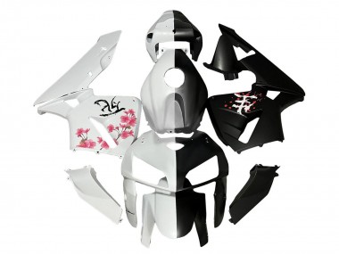 Mejores Carenados Moto Honda CBR600RR 2005-2006 - Negro Blanco Cherry Blossom
