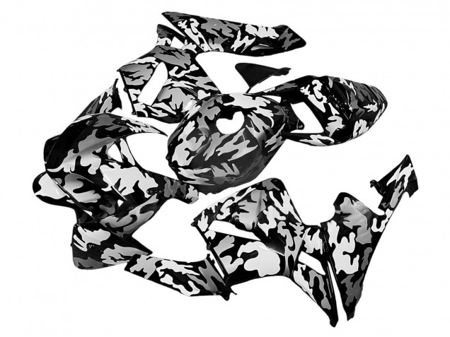 Mejores Carenados Moto Honda CBR600RR 2005-2006 - Negro Blanco Gris Camouflage