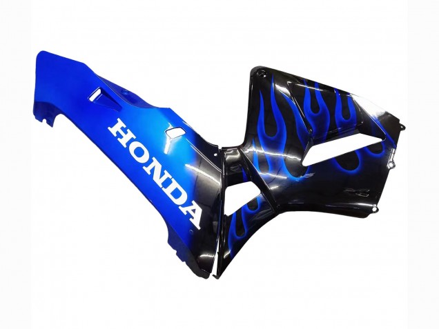Mejores Carenado Moto Honda CBR600RR 2005-2006 - Negro Brillante Azul Llama