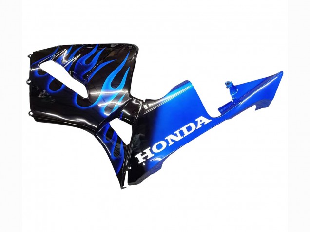 Mejores Carenado Moto Honda CBR600RR 2005-2006 - Negro Brillante Azul Llama