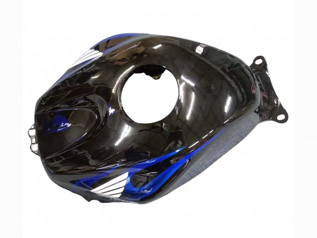 Mejores Carenado Moto Honda CBR600RR 2005-2006 - Negro Brillante Azul Llama