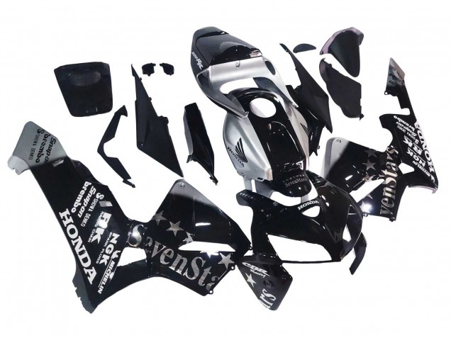 Mejores Carenados Moto Honda CBR600RR 2005-2006 - Negro Plata SevenStars