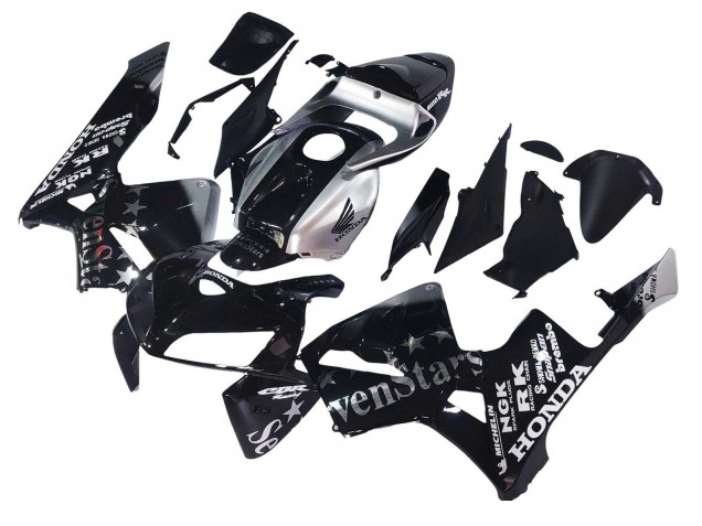Mejores Carenados Moto Honda CBR600RR 2005-2006 - Negro Plata SevenStars
