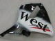 Mejores Carenados Moto Honda CBR600RR 2005-2006 - Negro Brillante Blanco West