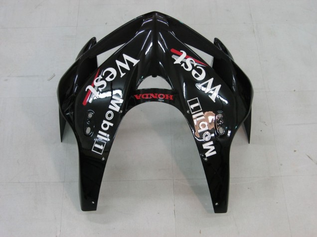 Mejores Carenados Moto Honda CBR600RR 2005-2006 - Negro Brillante Blanco West
