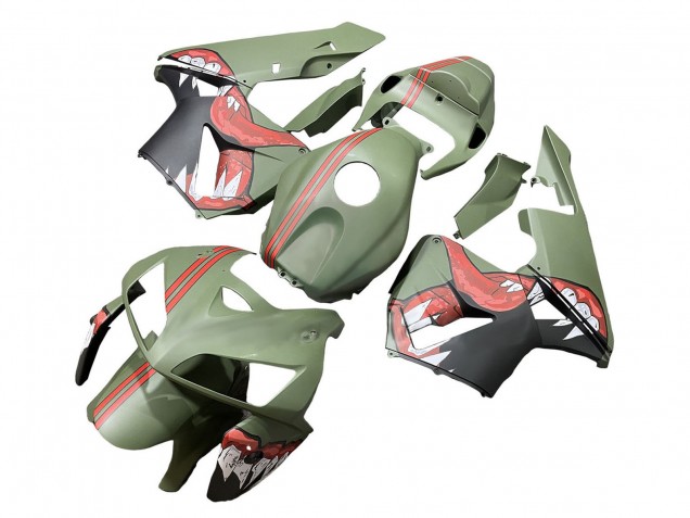 Mejores Carenados Moto Honda CBR600RR 2005-2006 - Verde Rojo Tiburón