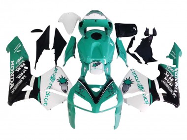 Mejores Carenados Moto Honda CBR600RR 2005-2006 - Verde Claro Blanco Negro Brillante Joe Rocket