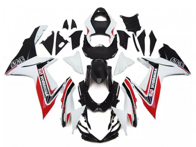 Mejores Carenados Moto Suzuki GSXR 600/750 2011-2024 - Blanco Rojo Negro Alstare