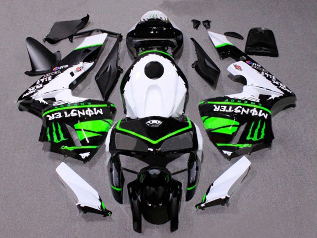 Mejores Carenados Moto Honda CBR600RR 2005-2006 - Blanco Negro Verde Monstruo