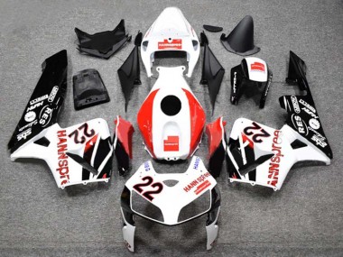 Mejores Carenados Moto Honda CBR600RR 2005-2006 - Blanco Rojo Negro Brillante HannSpree 22