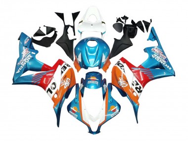 Mejores Carenados Moto Honda CBR600RR 2007-2008 - Naranja Blanco Rojo Azul Repsol
