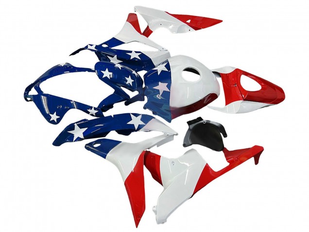 Mejores Carenados Moto Honda CBR600RR 2007-2008 - Blanco Azul Rojo Estrella