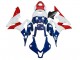 Mejores Carenados Moto Honda CBR600RR 2007-2008 - Blanco Azul Rojo Estrella