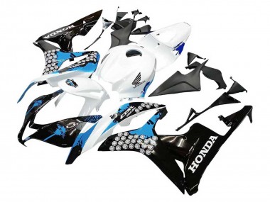 Mejores Carenados Moto Honda CBR600RR 2007-2008 - Blanco Azul Claro Negro Brillante