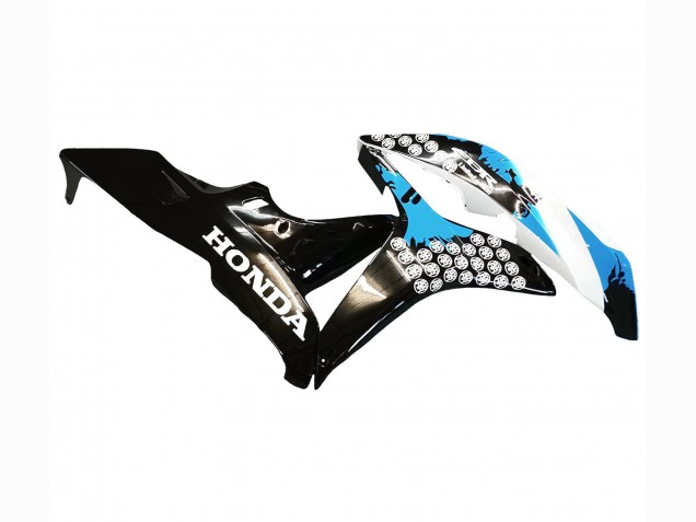 Mejores Carenados Moto Honda CBR600RR 2007-2008 - Blanco Azul Claro Negro Brillante