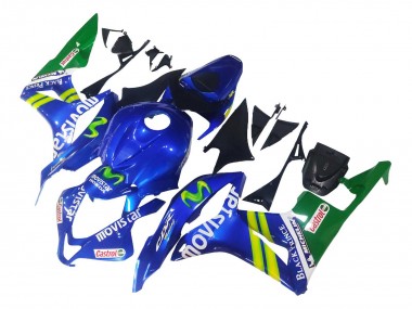 Mejores Carenados Moto Honda CBR600RR 2007-2008 - Azul Verde MoviStar Castrol