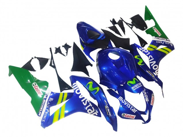 Mejores Carenados Moto Honda CBR600RR 2007-2008 - Azul Verde MoviStar Castrol