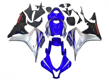 Mejores Carenados Moto Honda CBR600RR 2007-2008 - Plata Azul Negro Brillante Carrera