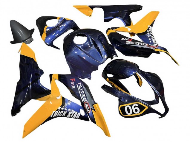 Mejores Carenados Moto Honda CBR600RR 2007-2008 - Naranja Azul Oscuro Trick Star 06