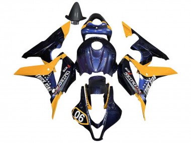 Mejores Carenados Moto Honda CBR600RR 2007-2008 - Naranja Azul Oscuro Trick Star 06
