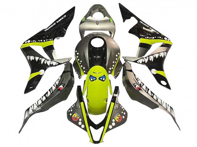 Mejores Carenados Moto Honda CBR600RR 2007-2008 - Gris Fluorescent Amarillo Tiburón