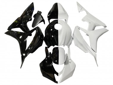 Mejores Carenados Moto Honda CBR600RR 2007-2008 - Blanco Negro Brillante Dividir