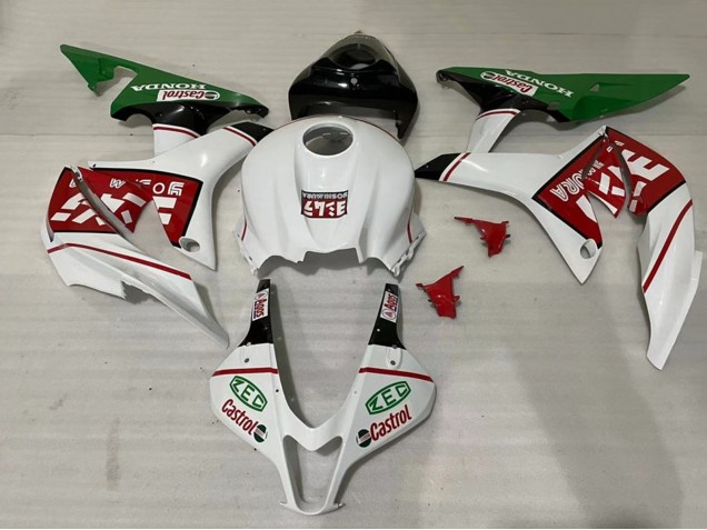 Mejores Carenados Moto Honda CBR600RR 2007-2008 - Blanco Verde Rojo Castrol