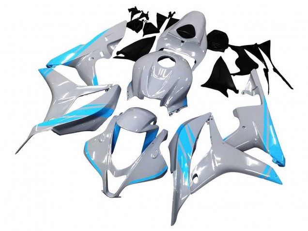 Mejores Carenados Moto Honda CBR600RR 2007-2008 - Gris Brillante Azul Claro