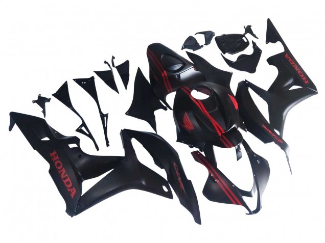 Mejores Carenados Moto Honda CBR600RR 2007-2008 - Negro Mate Rojo