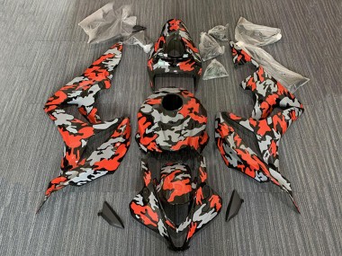 Mejores Carenados Moto Honda CBR600RR 2007-2008 - Rojo Gris Camouflage