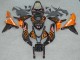 Mejores Carenados Moto Honda CBR600RR 2007-2008 - Negro Brillante Naranja Llama