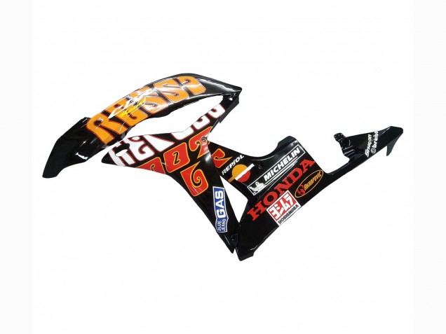 Mejores Carenados Moto Honda CBR600RR 2007-2008 - Amarillo Naranja Negro Brillante Rossi Repsol