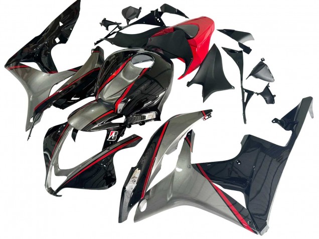 Mejores Carenados Moto Honda CBR600RR 2007-2008 - Plata Rojo Negro Brillante