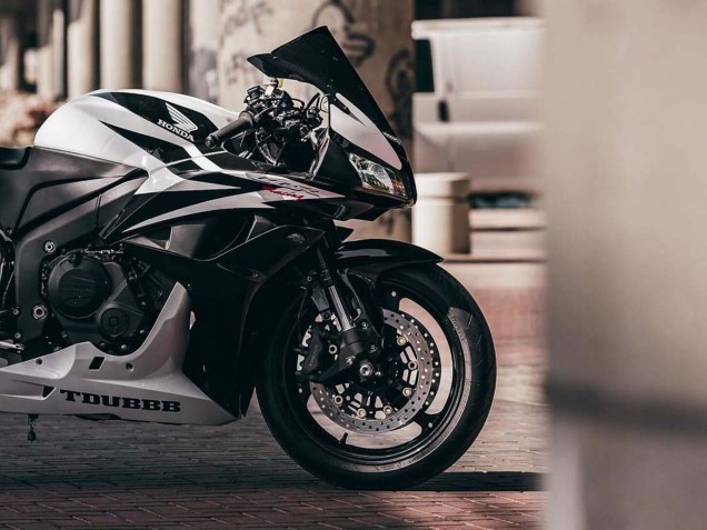 Mejores Carenados Moto Honda CBR600RR 2007-2008 - Blanco Negro Carrera