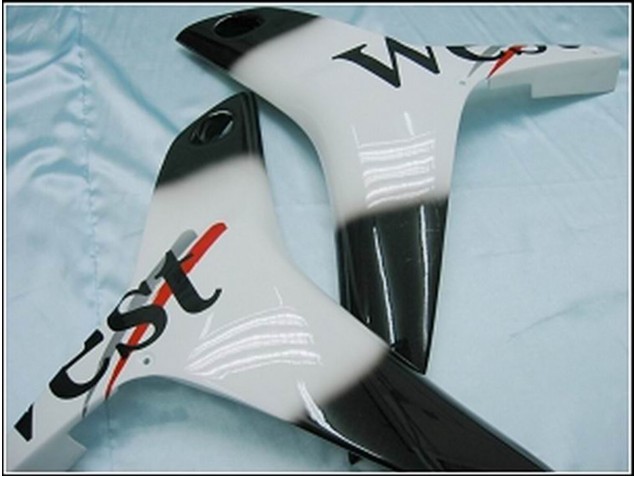 Mejores Carenados Moto Honda CBR600RR 2007-2008 - Negro Brillante Blanco West