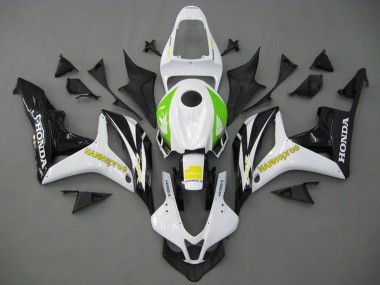 Mejores Carenados Moto Honda CBR600RR 2007-2008 - Blanco Verde Amarillo Negro Brillante Hannspree