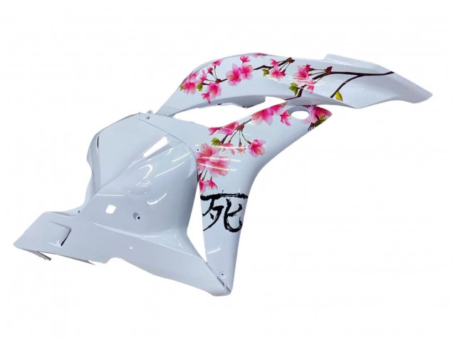 Mejores Carenados Moto Honda CBR600RR 2009-2012 - Blanco Cherry Blossom Negro Brillante