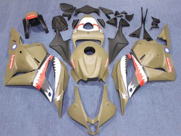 Mejores Carenados Moto Honda CBR600RR 2009-2012 - Brown Blanco Rojo Tiburón