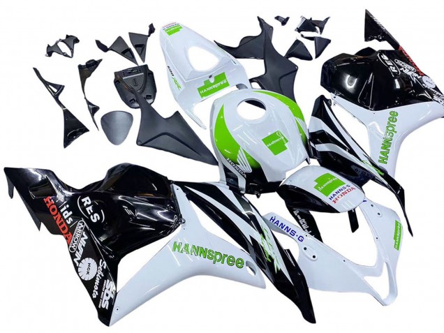 Mejores Carenados Moto Honda CBR600RR 2009-2012 - Blanco Verde Negro Brillante Hannspree