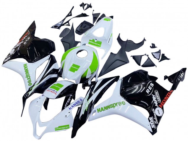 Mejores Carenados Moto Honda CBR600RR 2009-2012 - Blanco Verde Negro Brillante Hannspree