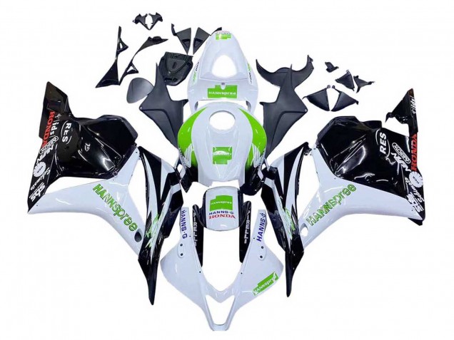 Mejores Carenados Moto Honda CBR600RR 2009-2012 - Blanco Verde Negro Brillante Hannspree