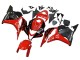 Mejores Carenados Moto Honda CBR600RR 2009-2012 - Rojo Negro Brillante Negro Mate Raya