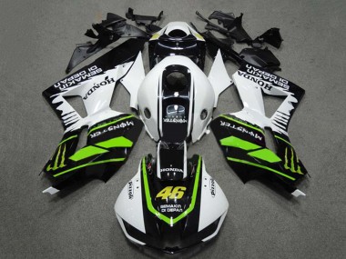 Mejores Carenados Moto Honda CBR600RR 2009-2012 - Blanco Verde Negro Brillante Semakin Didepan Monstruo 46