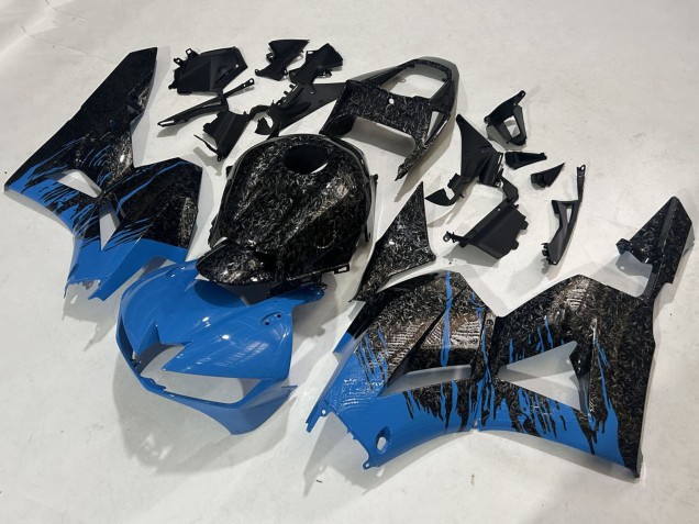 Mejores Carenados Moto Honda CBR600RR 2009-2012 - Negro Falsificado FibraCarbono Azul
