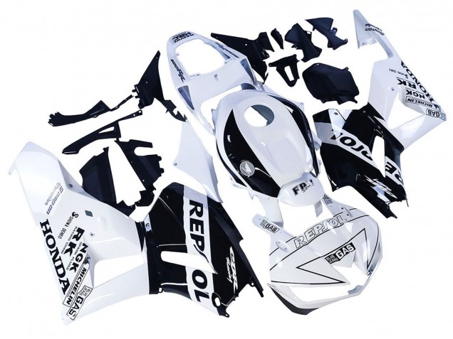 Mejores Carenados Moto Honda CBR600RR 2013-2026 - Blanco Negro Brillante Repsol