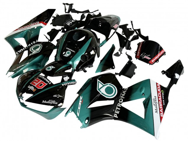 Mejores Carenado Moto Honda CBR600RR 2013-2023 - Azul Verdoso Negro Brillante Petronas 20