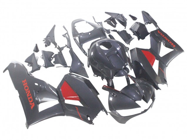 Mejores Carenados Moto Honda CBR600RR 2013-2023 - Negro FibraCarbono Rojo