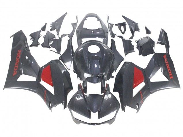 Mejores Carenados Moto Honda CBR600RR 2013-2023 - Negro FibraCarbono Rojo